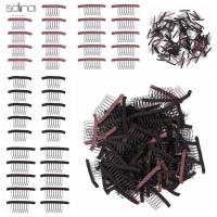 SDINA 10ชิ้น/ล็อตสแตนเลสวิกผมแบบหนีบ6/8วิกผมคลิปต่อผมผมผ้าเครื่องมือทำหวีวิกผมที่ทนทานสำหรับหมวกวิก