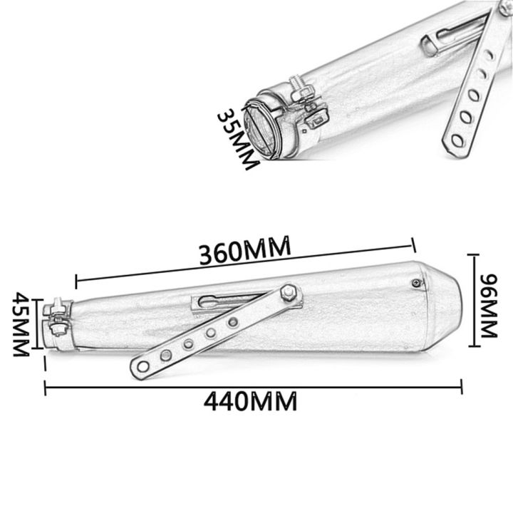ระบบหางแก้ไขท่อตัวเก็บเสียงท่อไอเสียคาเฟ่มอเตอร์ไซค์เรเซอร์ย้อนยุคสำหรับ-cg125-gn125-cb400ss-sr400-en125-xl883-1200สากล