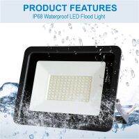 LED Flood Light 10W 20W 30W 50W 100W AC 220V Outdoor IP68 Waterproof Reflector LED Spotlight Street Lamps Wall Lamp Garage Light Power Points  Switche