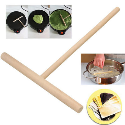 ชุดเครื่องมืออบเค้กแบบทำเอง JIANG 1ชิ้นชุดเครื่องมือเครื่องใช้ในครัวแท่งไม้ทำเครปทำจากไม้ทำเครปที่ทำแพนเค้กแป้งเครื่องมือทำครัว