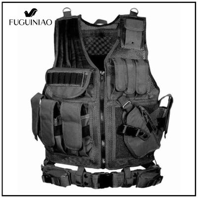 FUGUINIAO Tactical Vest Armor Vests Mens Tactical Vest Adjustable Armor Outdoor CS Training Vest(Free Shopping)