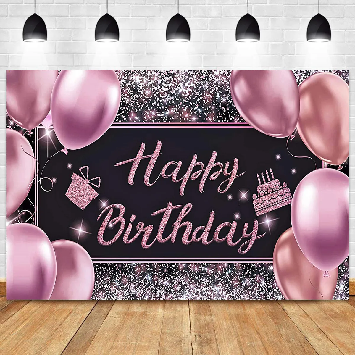 Happy Birthday Backdrop Banner Photography Background Happy Birthday Banner  Large Party Sign Poster Photography Backdrop Party Decoration Supplies for  Men and Women (Rose Gold and Black) | Lazada PH