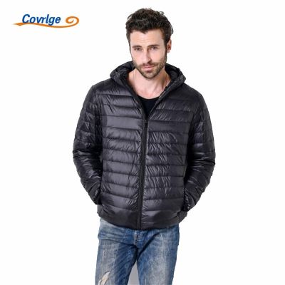 ZZOOI Covrlge 2019 Autumn Winter New Man Duck Down Jacket Light Thin Jackets Men Hooded Down Coat Fit Size Outerwear Coats MWY025