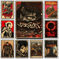 Classic anime berserk retro art posters swordsman prints wall stickers decoration chambre Canvas Painting Art room decor posters Drawing Painting Supp