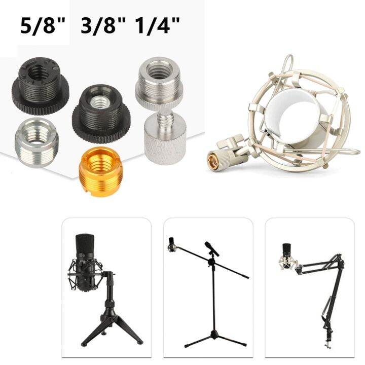 5/8Male To 3/8 1/4Female Threaded Screw Mic Stand Clip Mount Adapter