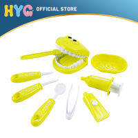 HYG ของเล่นจำลอง9ชิ้นชุดทันตแพทย์เพลย์เฮาส์ของเล่นแสร้งทำเป็นสอนหมอเด็กทารกฮาวทูแปรงฟันเด็กผู้ชายเด็กผู้หญิง Kado Mainan Bayi สำหรับ Age1เด็ก +