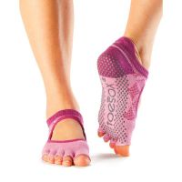 ถุงเท้าโยคะ ถุงเท้าพิลาทิส ยี่ห้อ Toesox - Bellarina Half Toe แบบเปิดนิ้ว ROSA