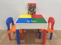 Np Toys ชุดโต๊ะเลโก้+เก้า2ตัว Lego 2in1 Construction Table Set