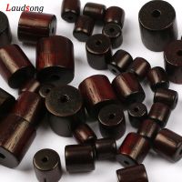 ✱ Natural Cylindrical Sandalwood Wood Beads 6/8/10/12mm Spacer Loose Wooden Beads For Jewelry Making Bracelet DIY Accessories