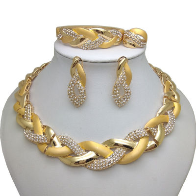 Kingdom Ma India Necklace Earring Ring celet Sets For Women Gift African Bridal Wedding Gifts Jewelry Sets Gold Color Big Set