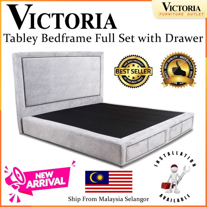 Victoria Furniture Queen Size Divan Queen Bed Frame Katil Queen Bedding Living Furniture 