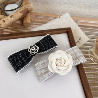 【YF】✈♙  Tweed Bow Hairpin for Hairclip Headdress Hairgrips Back Hair Accessories