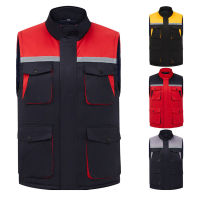 Men Sleeveless Vest With Many Pockets Winter Work Cargo Color Patchwork Photography Jacket Mens Multi Pocket Waistcoat