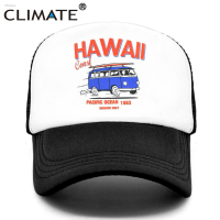 2023 New CLIMATE Hawaii Coast Road Trip Cap Drive Tour Trucker Cap Car Journey Vacation Mesh Cap Summer Heat Hat Caps for Family Journey Versatile hat