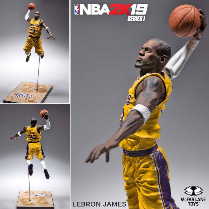 Figure ฟิกเกอร์ งานแท้ 100% Nba 2K19 Mcfarlane นักบาส Lebron James เลอบรอน  เจมส์ Basketball บาส นักบาสเก็ตบอล 20Th Anniversary 23-Yellow Jersey Ver  Original From Japan Anime อนิเมะ การ์ตูน มังงะ คอลเลกชัน New Collection  Doll ตุ๊กตา