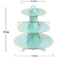 3-Layer Cake Stand Afternoon Tea Wedding Plate Party Tableware Disposable Birthday    Tower Suitable for