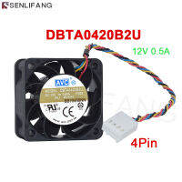 DBTA0420B2U DC12V แบบดั้งเดิมใหม่บอล4020แบบคู่ขนาด40*40*20มม. พัดลมที่ใช้ความรุนแรงขนาด4ซม. พัดลมทำความเย็น PWM สี่สาย