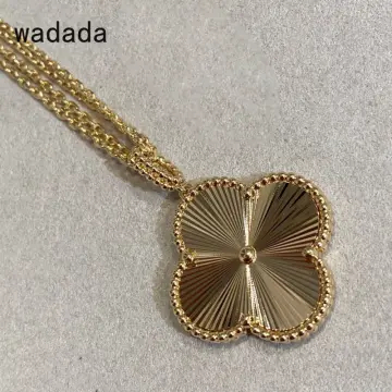 Four Leaf Clover Crystal Necklace 18k Gold Plated Black – Pawto Ready