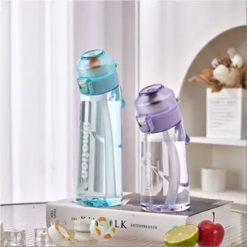 Air Water Bottle with 7 Flavor Pods, 650ML Fruit Fragrance Water Bottle, 0%  Sugar Water Cup, Black 