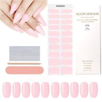 3D Nail Art Stickers Pink Decoracion Unas French Manicure Decor Stripes Semicured Gel Nail Seal Wraps UV Stick on Set Spring