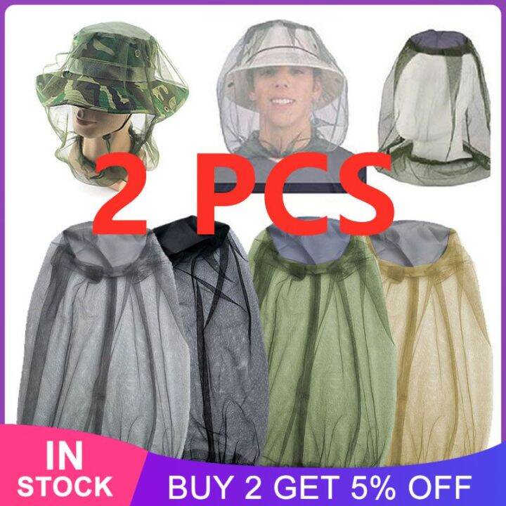 2-pcs-mosquito-hat-net-face-head-protector-foldable-summer-outdoor-insect-gnat-head-cover-fishing-supplies-anti-mosquito-caps-towels