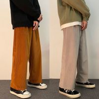 Autumn Corduroy Pants Mens Fashion Retro Casual Wide-leg Pants Men Streetwear Wild Loose Hip-hop Straight Trousers Mens M-5XL