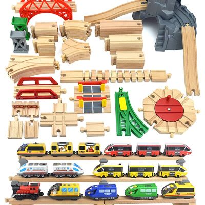 Wooden Track Accessories Toys DIY Beech Wooden Train Bridge Building Model Fit Biro wooden Brand Educational Toys For Children