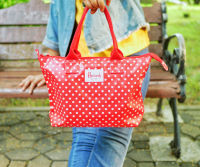 กระเป๋าของแท้จากอังกฤษ Harrods Polka Dot Grab Bag Red