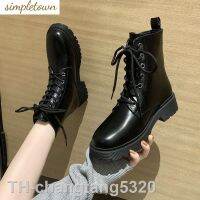 2023changtang5320 ฤดูใบไม้ร่วงสีดำหล่อINS Bootsผู้หญิงสไตล์อังกฤษ 2023 ใหม่บางสบายๆรถจักรยานยนต์ส้นหนารองเท้าบูทสั้นเทรนด์