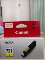 Canon CLI-751Yสีเหลือง แท้ศูนย์ของใหม่+คุณภาพ100%ใช้กับปริ้นเตอร์อิงค์เจ็ท Canon PIXMA IX6770/6870/IP8770/7270, MG5570/5470/6470/6370/7170, MX727/927/7570