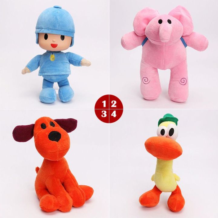 cod-4ชิ้นเซ็ต-pocoyo-elly-pato-loula-soft-plush-ตุ๊กตารูปของเล่นตุ๊กตา-xmas