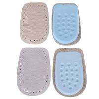 1Pair Velishy Pain Relief Cattle Hide Elastic Latex Heel Half Shoe Pads Shoe Cushion Comfortable Buffering Insoles