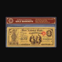 ธนบัตรชุบงานฝีมือการ์ดของขวัญดอลลาร์ปลอมธนบัตรคอลเลกชันเงินสกุลเงิน1875กระดาษฟอยล์อุปกรณ์ตกแต่งปี