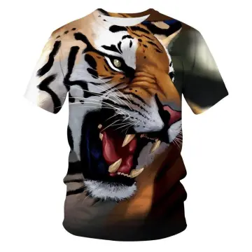 Men's tiger 3d Short Sleeve Clothes Creative Animal Digital O-neck Tiger 3D Print  T-Shirt women Tops