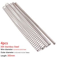 4pcs 305mm Compression Spring 304 Stainless Steel Pressure Spring Wire Dia 0.3 0.4 0.5 0.6 0.7mm Outer Dia 3 3.5 4 5 5.5 6 7 8mm Coil Springs