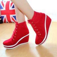 Wedges LJ04 Red BOOT รองเท้าผ้าใบลําลอง เหมาะกับการเล่นกีฬา สําหรับสตรี ส่งฟรี ของแท้!!!ด้วยคุณภาพสูง !!