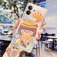 เคสใส่โทรศัพท์ใหม่สำหรับ VIVO Y27 Y78 V27 V29 V27e VIVO Y02A Y02T Y36 5G 4G กาวเคสนิ่ม TPU ลดลงพลอยเทียมบลูเรย์ปกหลังน่ารัก Sunshine สาว