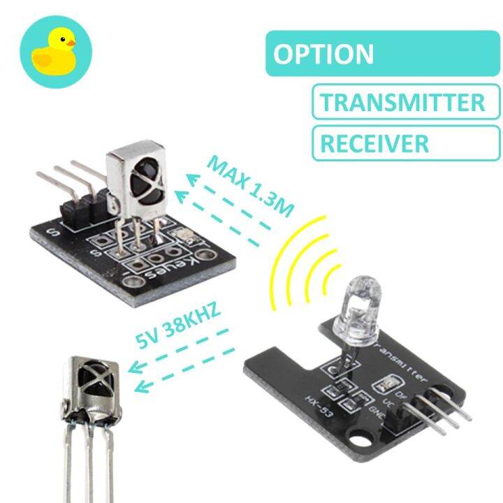 Hx1838 infrared ir receiver sensor and led transmitter module lazada