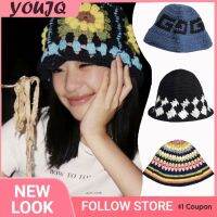 【YD】 56Opts Korea Hollow Knitted Hat Crochet Basin Hats Female Panama