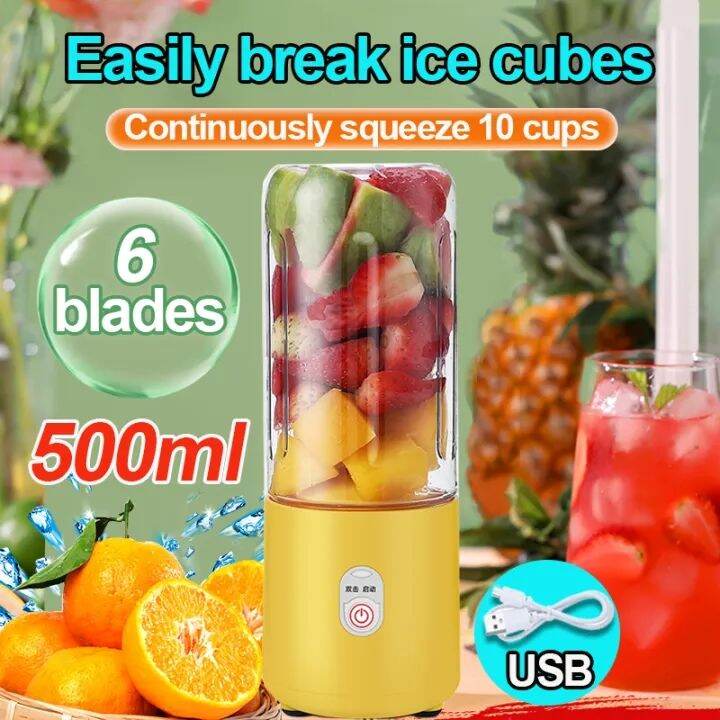 Portable Juicer Blender Tumbler Heavy Duty Fruit Presser Shake Portable