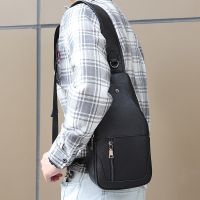 [COD] Kamida casual mens leather chest bag factory wholesale waterproof cowhide Messenger Shoulder