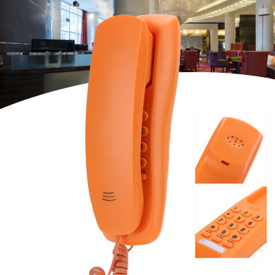 โทรศัพท์ตั้งโต๊ะสีส้มโทรศัพท์แบบมีสายสำหรับใช้ในบ้านของตกแต่งบ้านสำนักงานวัสดุ ABS