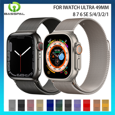 สายนาฬิกาแม่เหล็กแบบ Milanese สำหรับนาฬิกา Apple Ultra 8 7 6 SE 5 4 44มม. 40มม. 41มม. 45มม. 49มม. สายข้อมือโลหะ Correa สำหรับ I Watch Series 3/2/1 42มม. 38มม.