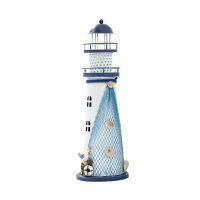 TAC Mediterranean Style Iron Lighthouse Figurine Nostalgic Ocean Anchor Ornaments For Home New