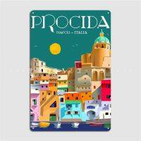 Procida Island อิตาลีป้ายโลหะโรงภาพยนตร์ดีไซน์ห้องนั่งเล่นผับโรงจอดรถโปสเตอร์ดีบุกวาดภาพฝาผนัง