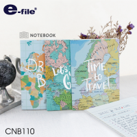 e-file สมุดโน๊ต กระดาษถนอมสายตา ปกอ่อน ลายรูปโลก A5 (มีเส้น) CNB110