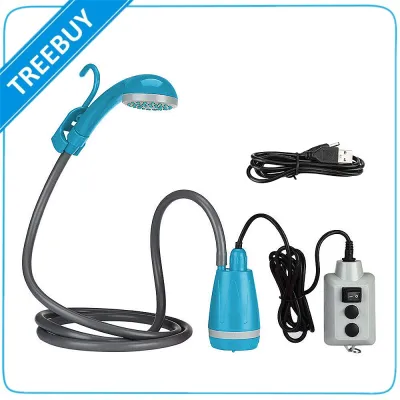 Portable Camping Shower Outdoor Camping Shower Pump Rechargeable Shower Head for Camping Hiking Traveling
