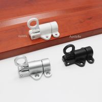 PQB Aluminum White/Gray Window Gate Security Pull Ring Spring Bounce Door Bolt Aluminum Latch Lock Door Hardware Locks Metal film resistance