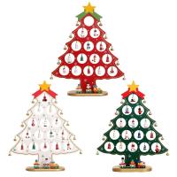 Tabletop Christmas Tree Tabletop Wood Christmas Tree Mini Easy Installation Decorative with Snowman Christmas Decorations for Table Mantle Shelf Home Apartment noble