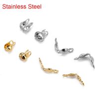 50pcs Stainless Steel End Clasps Hooks For Beaded Necklace Bracelet Gold Color Crimps Beads Connectors Jewelry Making Supplies